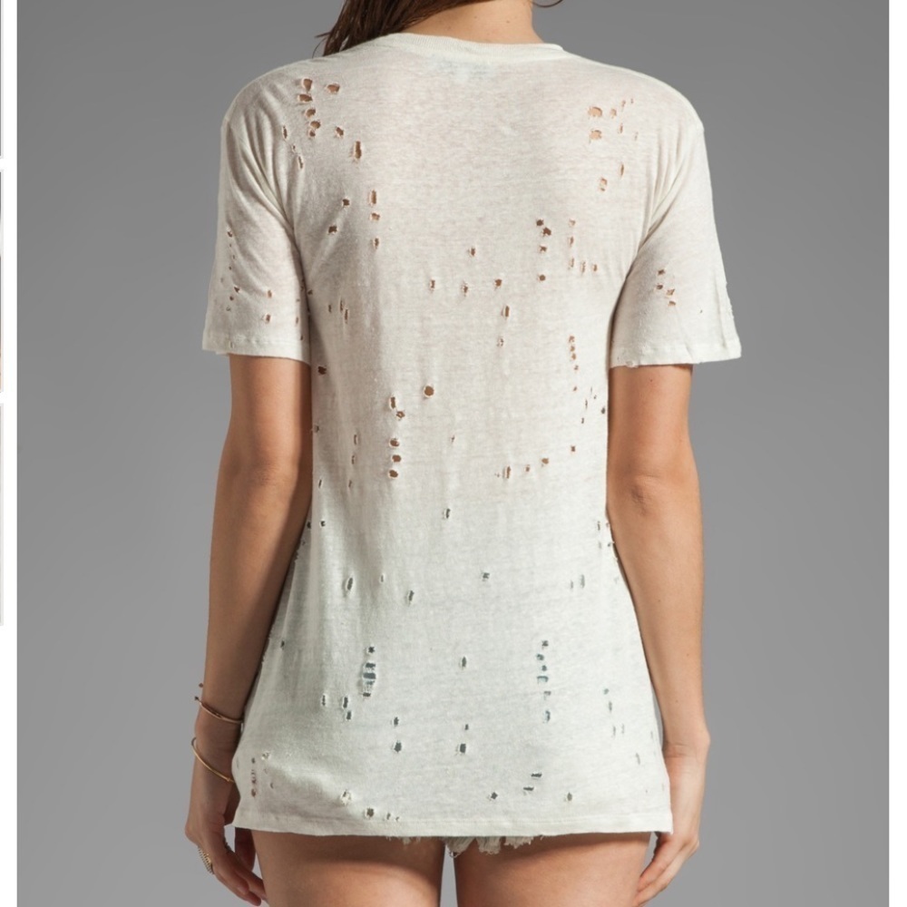 Iro Clay Distressed Tee In Ecru White Size M - image 2
